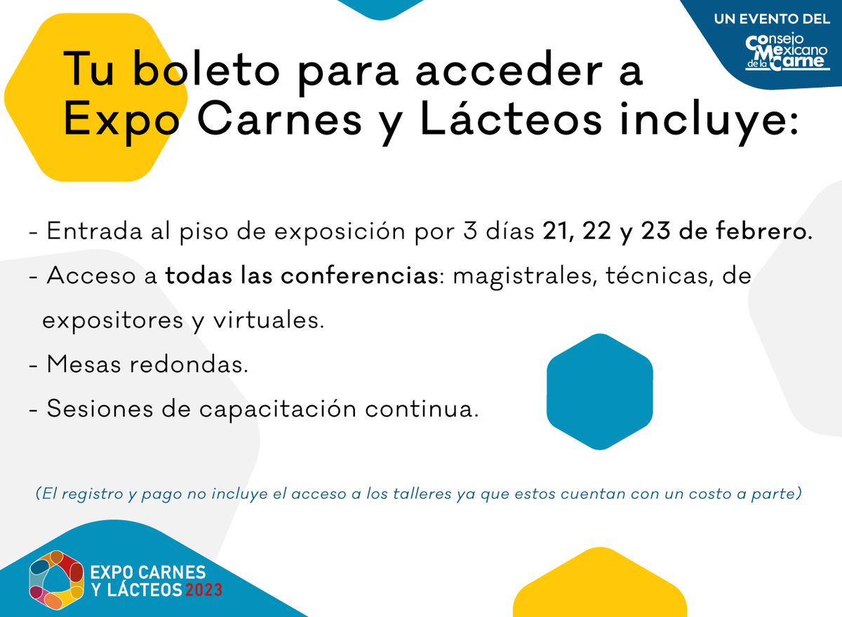 EXPO_CARNES's tweet photo. ¿Sabes qué incluye tu boleto de acceso a Expo Carnes y Lácteos?

--
Para registrarte, aquí lo podrás hacer > https://t.co/74A3uISXie https://t.co/MvnmlwO679