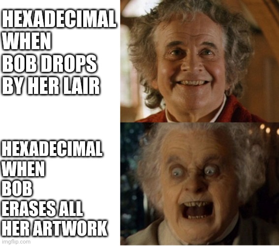Bilbo scary face Memes - Imgflip