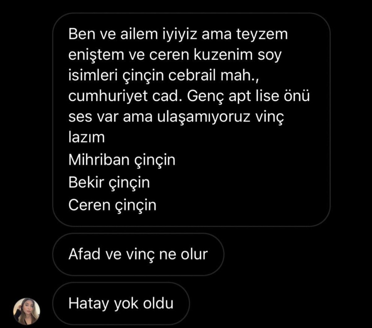 TeknikciHoca's tweet photo. Hatay Cebrail Mah. Cumhuriyet cad. Genç Apartmanı Lise Önü

Ses varmış ve vinç lazımmış.

Bölgede aktif olan arkadaşlara

İrtibat: Hilal: 05411804999 https://t.co/JhTdnDdB6C
