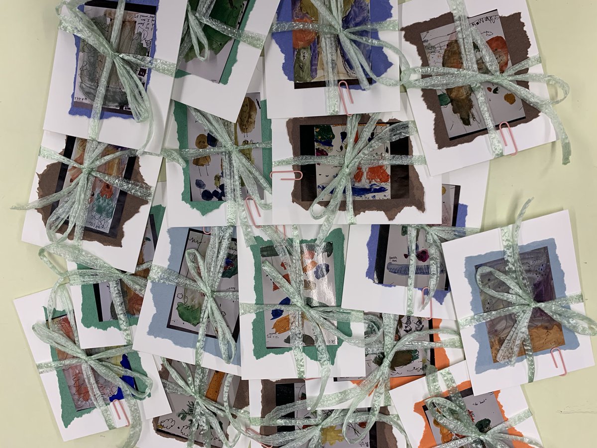 #connectingwithconnaught Day 92- our amazing secretary, Mrs. Brown, turned Division 8’s water colours of the majestic trees at Connaught in to beautiful cards. What a special gift! Our staff creates such special memories for our students @newwestschools