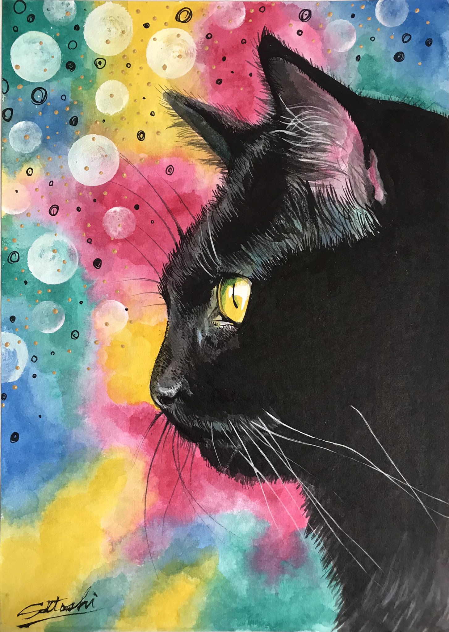 水彩画 大垣禎造 「オドゥベールの風景」1991年作