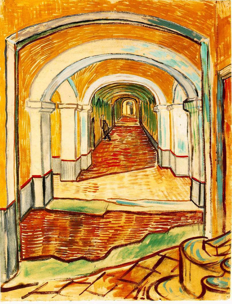 vangoghartist's tweet photo. Corridor in the asylum, 1889 #vangogh #postimpressionism https://t.co/GZVyTfzydt https://t.co/rySuJg12gH