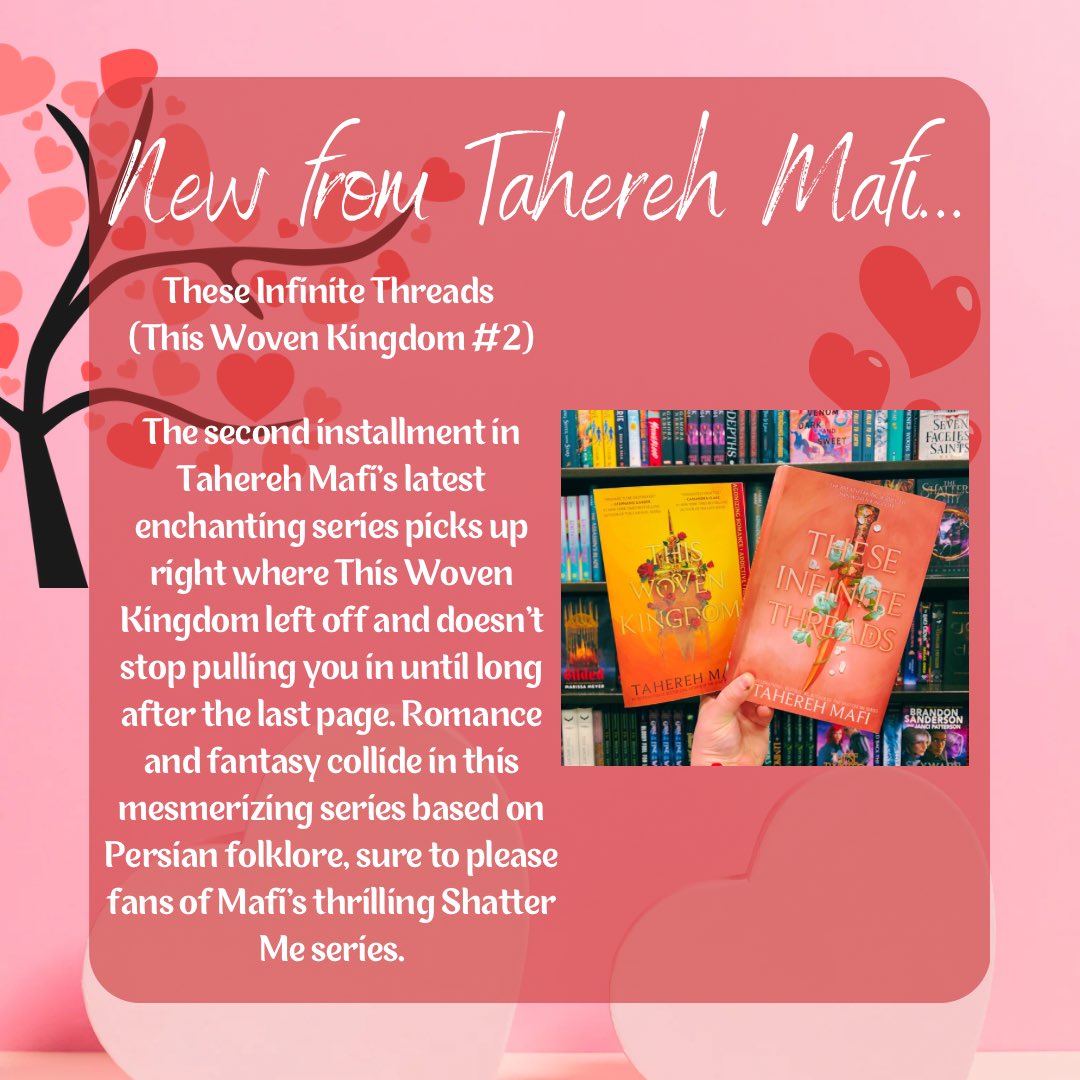 BNOxfordValley's tweet image. These new YA sci-fi/fantasy releases have us under a love spell 😍 Come fall in love today!!! 

 #bookstagram #booktok #booksofinsta #ya #youngadult #newreleases #mklobb #sevenfacelesssaints #taherehmafi #theseinfinitethreads #thiswovenkingdom #bn #barnesandnoble #februaryrelease