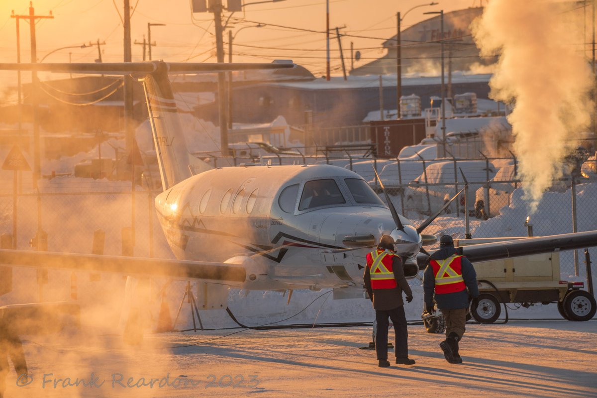 FrankReardon1's tweet photo. Early morning #Sunrise at the airport where #N221NT @Beechcraft 220 Denali "Experiential" is conducting Cold Weather Testing on 2 aircraft here in #Iqaluit #Nunavut on FEB.7.2023 #YFBSpotters #AVGEEKS #BE22 https://t.co/sJnYLGp1E5