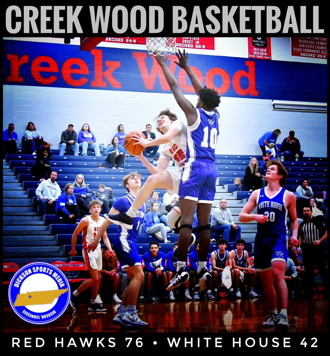 🏀HS Boys
White House 42
Creek Wood 76 F
(Ford 21, Bradshaw 14, Morgan 13)