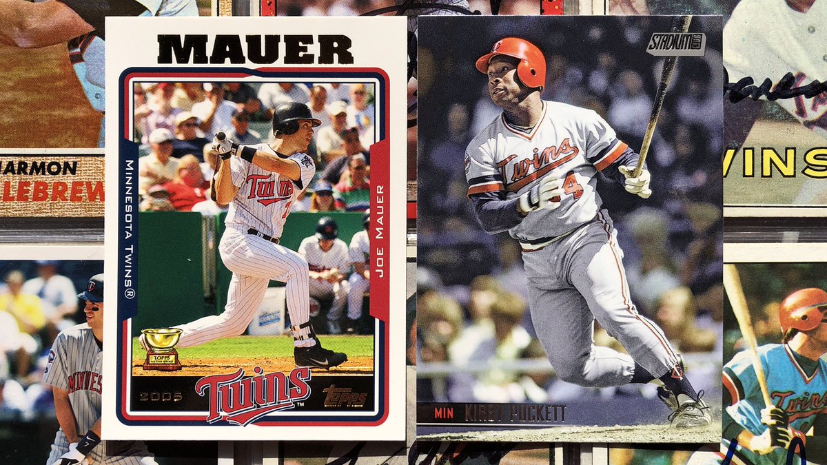 Retweet for a chance to win these 2005 Topps Joe Mauer and 2021 Stadium Club Kirby Puckett cards.