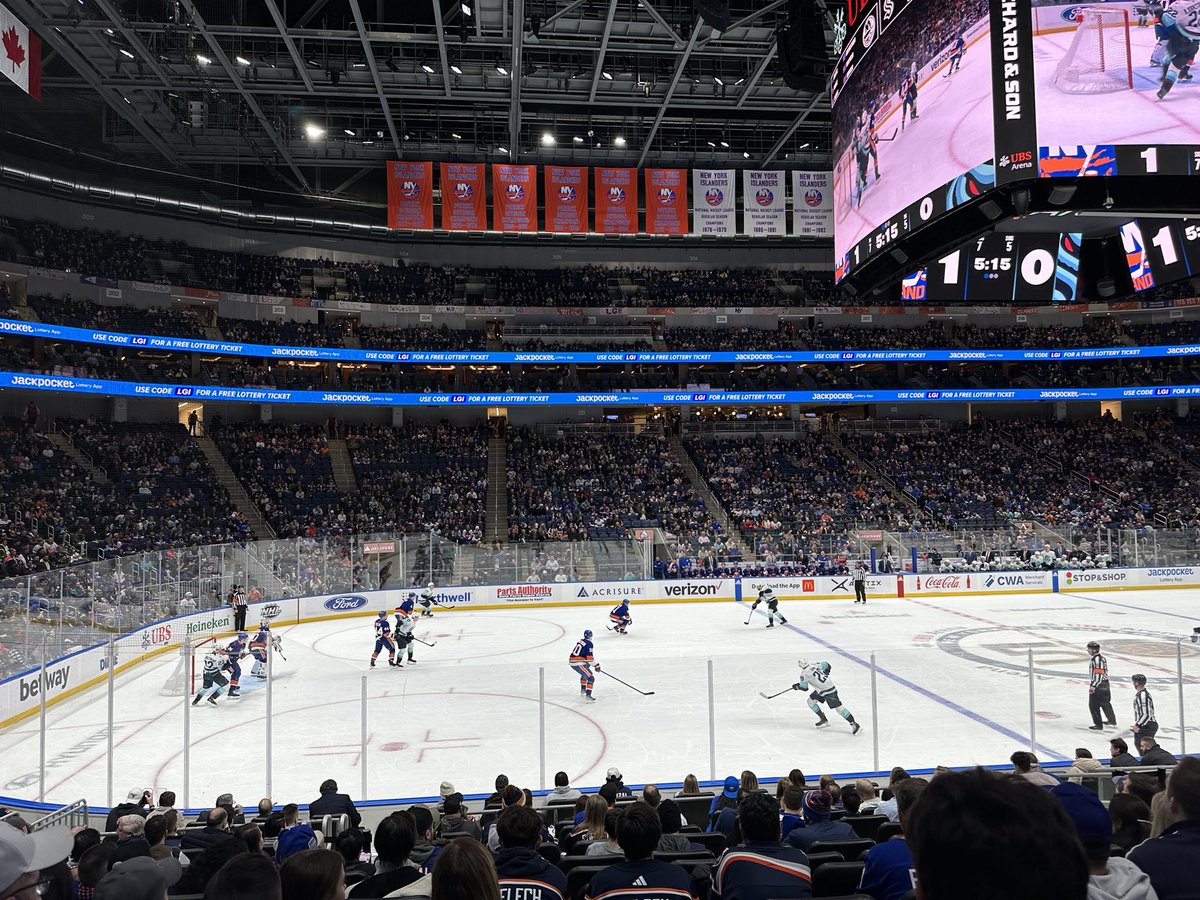 DrClemenza's tweet photo. Thanks to my cousins Kevin and Kyle Coffey #islanders game 2/7. Chance to meet Isles great Dennis Potvin. (Of that chant) See newly acquired Bo Horvat score 1st Isles goal in his home debut. Spend quality time with my cuzes.   
#NHL #ubsarena @ny_islanders @seattlekraken @nhl https://t.co/a9NUtLOye0