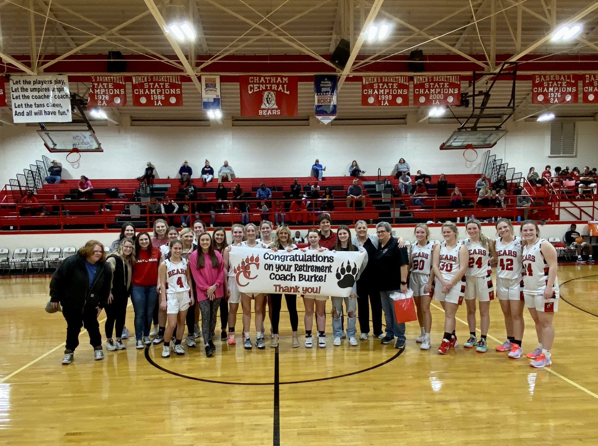Lynda Burke was honored tonight at her next to last regular season home game as coach of the Lady Bears Basketball team. She began helping with CCHS basketball in 1995! Congratulations on your retirement Mrs. Burke, we wish you the best! <a href="/ChathamNRSports/">Chatham News + Record Sports</a>