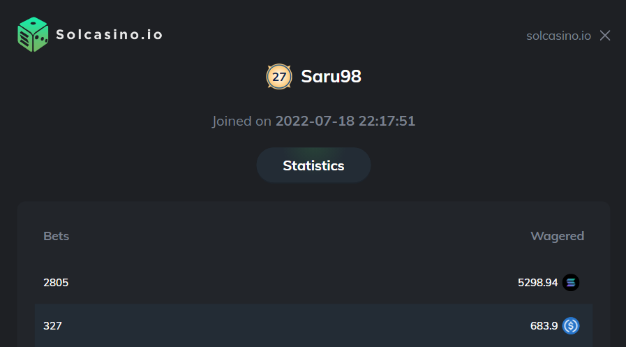 Crypto_saru's tweet photo. @solcasino  Heard you guys were getting a WL opportunity, let this degen enter in :) https://t.co/ngKdJw1ozU
