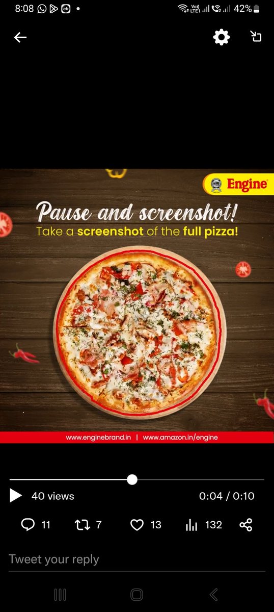 Santosh19171180's tweet photo. @EngineBrand_in My perfect screenshot team @EngineBrand_in....
#EngineBrand #PizzaDayContest #PizzaDay #Pizza #StopTheGIF #EngineProducts
Join here friends @buttter__cup
@SmartAnand07 @komalikomalade3 @ChilledSup https://t.co/iBNvIXxALZ