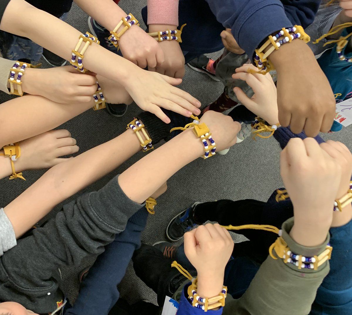 clclyne's tweet photo. We have spent two days at @ugdsb John Galt for #IKMath &amp; my ♥️ with these gr1s! Students finished their 1st hairpipe bracelet with Naomi Smith then started unpacking pattern cores &amp; lines of symmetry. So much deep reflection &amp; questioning. Thx @WhyteLaurie 4 joining us today https://t.co/HZTNeNmCIe