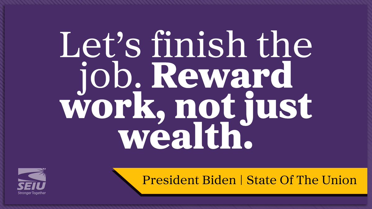 Corporations are raking in record profits while working people are burdened by rising prices &amp; low wages. Through a union we can build power to fight back &amp; demand change. #UnionsForAll #SOTU