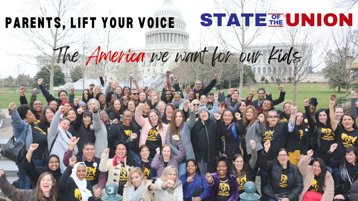 We are lifting our voices! #SOTU2023 #UPLAN
Families need:
✅Increase affordability &amp; access to #childcare and #earlyeducation.
✅Protect #immigrantfamilies &amp; children.
✅Promote real #parentengagement in education &amp; other systems. #ParentPower