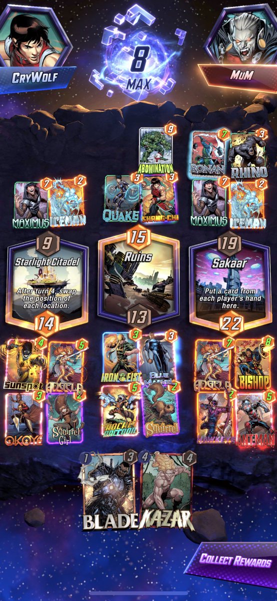 Tabletop2Go's tweet image. 1-power end game zoo wins even just by a smidge #MarvelSnap