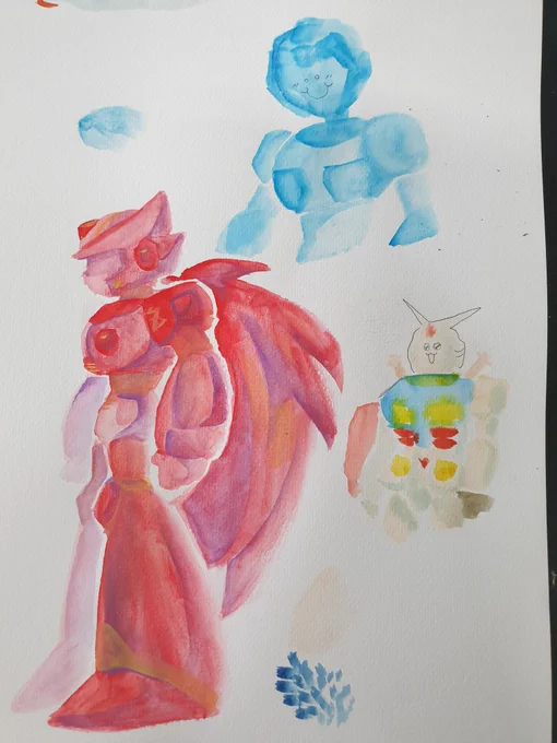 practicing in class. i find that working with really dry watercolors is easier for me, which probably isn't the point of watercolors but whatever 