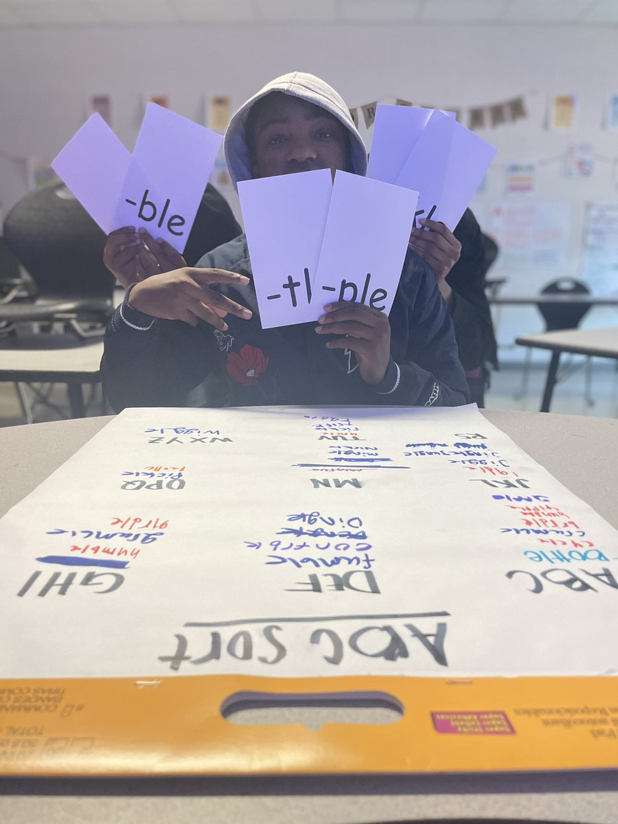 eduMelacated's tweet image. It’s not easy teaching syllable patterns to secondary education, but consonant “le” was the lesson of the day... and by any means necessary… we’re going to have fun learning! #LitEducator @IMSEOG #IMSE #cOURage22