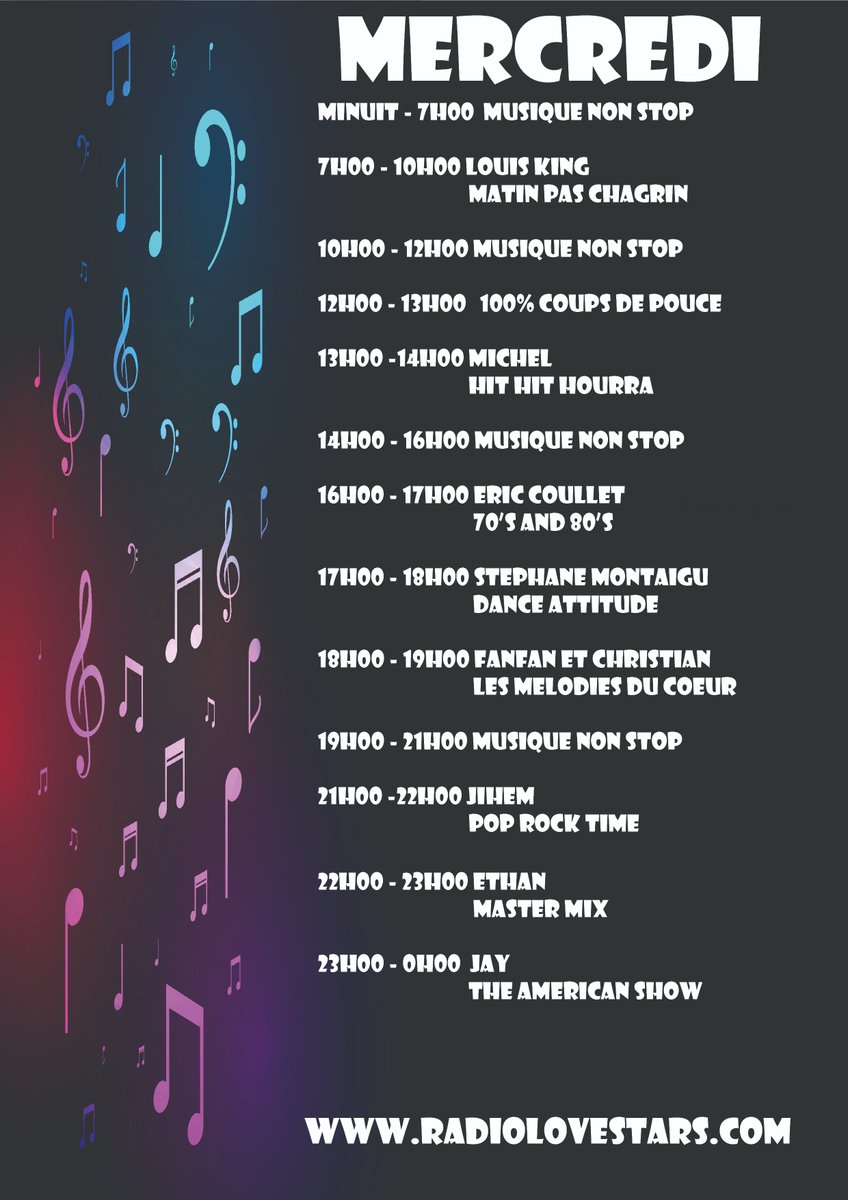 Bonne journée avec les programmes de Radiolovestars.
radiolovestars.com