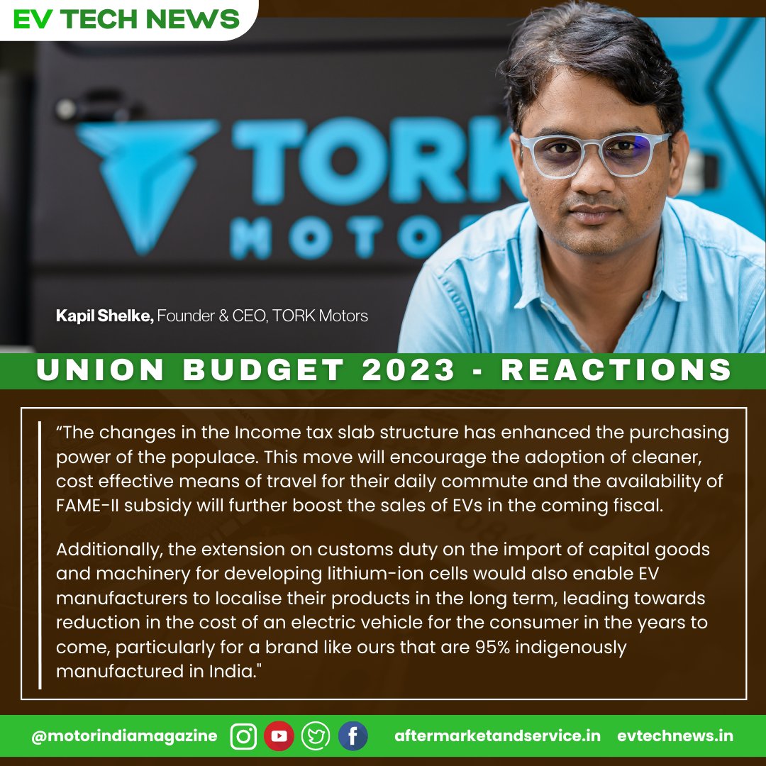 Leaders Speak - Budget 2023
Featuring: Kapil Shelke, Founder & CEO,TORK motors

#Budget2023 #TORKmotors #electricvehicles #manufacture #india