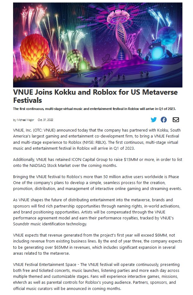 StockTrader187's tweet photo. @billsstocks1 @RiberaoPrego @ChaseMacTrades @ferrante821 @armywife_momof3 @thenextpennyy @Grolden87 @Jcazz17 @pennystockmomo $VNUE Zach Bair is the real deal! Not your typical OTC CEO. Selling a company to Mark Cuban, producing the livestream of a Rob Thomas concert (special guests Matchbox 20 &amp; Jimmie Allen), developing a Roblox music fest, &amp; now will be speaking at an event with other power players. https://t.co/tyuUobUoLf