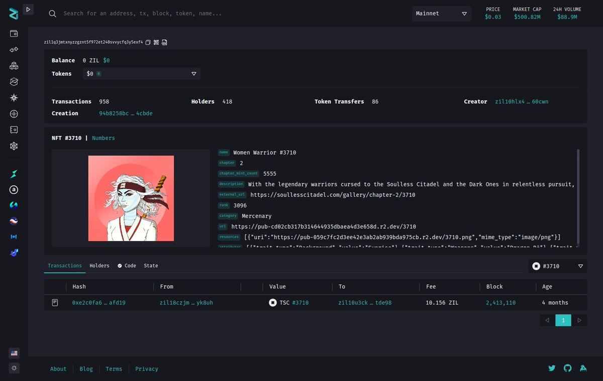 Hello <a href="/zilliqa/">Zilliqa</a> 👋

We drastically improved your NFT inventory on ViewBlock. You should now be able to glance quickly at all your loot and inspect them individually to reveal their properties more clearly!

Here's some examples with <a href="/zolarnft/">ZOLAR</a> &amp; @SoullessCitadel: