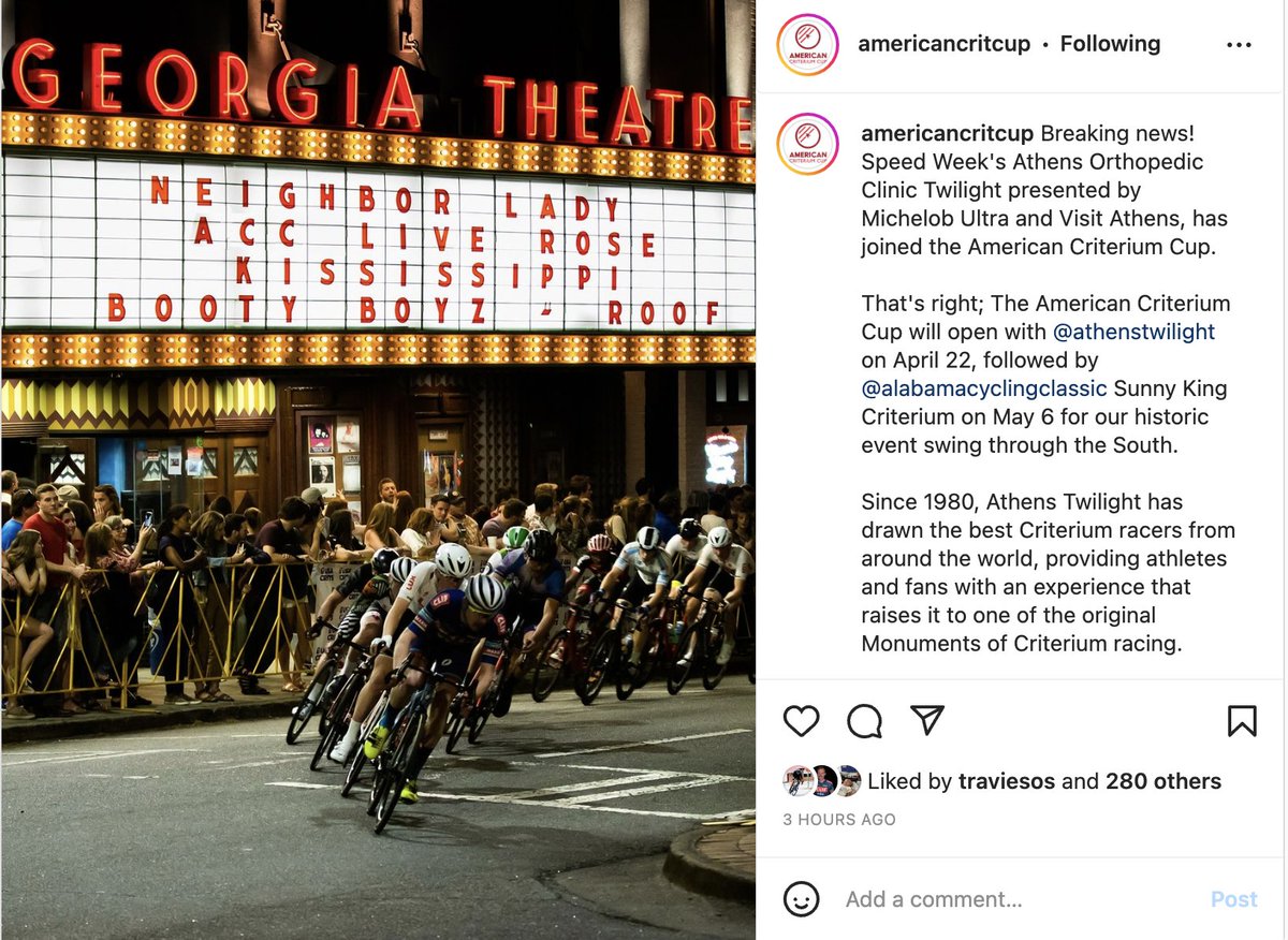 AthensTwilight's tweet photo. It's official! We are the first stop in the @americancritcup https://t.co/dDh7jmePVW https://t.co/4Y5rHGYSVe #procycling #cycling #criteriums #critlife #critbeef #aoctwilight #athenstwilight #raceriderunrock https://t.co/9VRcpBRGrX
