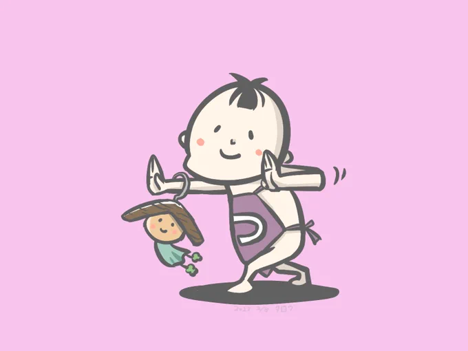2/8 (363/365) つっぱり坊と木製ハンガーさん #つっぱり棒の日 #木製ハンガーの日 #イラスト