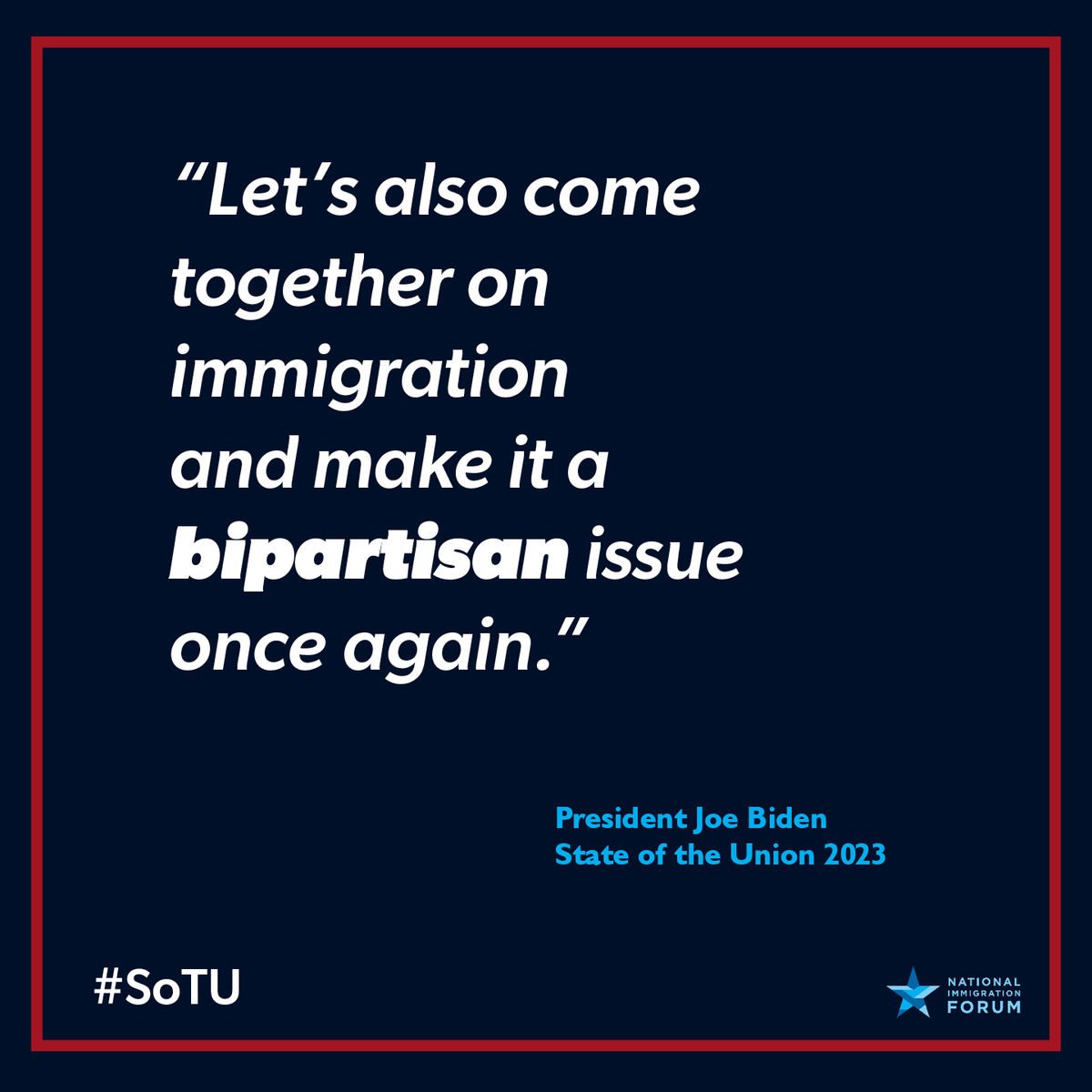 forum_together's tweet image. We couldn’t agree more, @POTUS - Immigration can and must be a bipartisan issue. A few of the much-needed reforms Congress must pass: 🧵
#SOTU