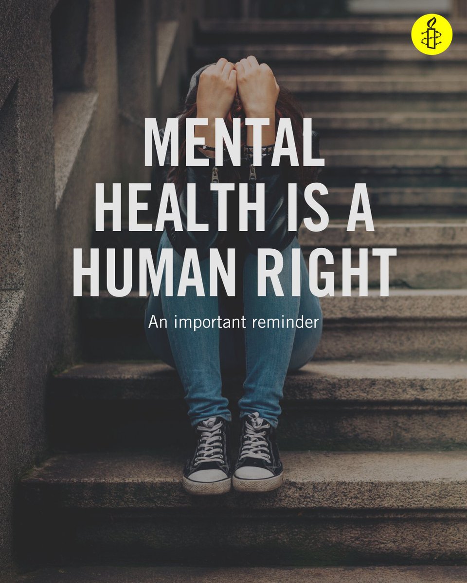 amnestyusa's tweet photo. Mental health is a human right. #SOTU https://t.co/Q5a7cX0g5T