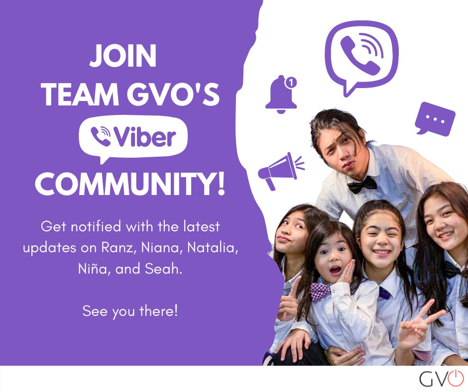GVO_Network's tweet photo. We're on Viber! 

Join our Viber community to receive notifications with the latest updates and announcements!

🔗: https://t.co/MvvErXy9pA

#RanzAndNiana #RNN #RanzKyle #NianaGuerrero #OneWithNatalia #NinaStephanie #ChelseahHilary https://t.co/4cyKlvM0EL