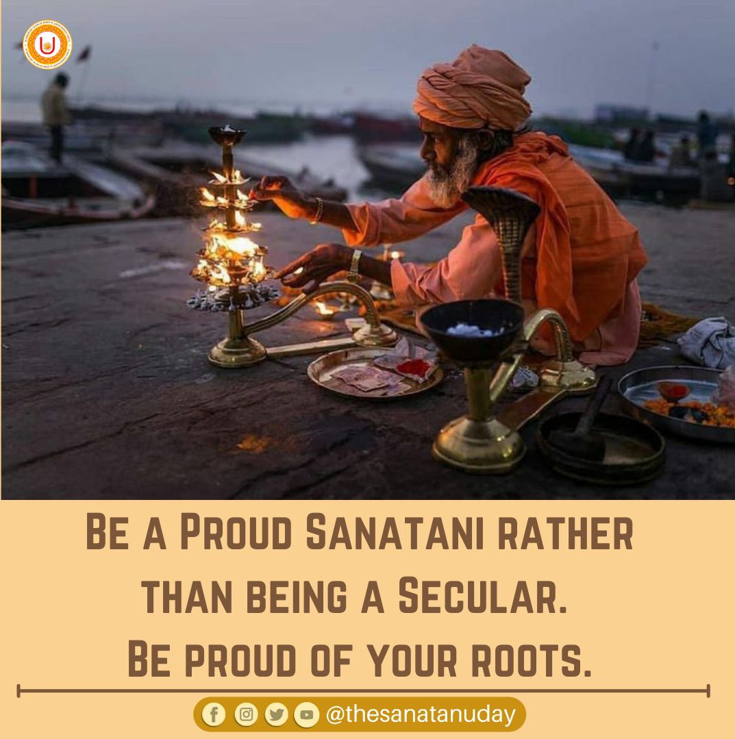 TheSanatanUday's tweet photo. Be a Proud Sanatani rather than being a Secular. 

Be proud of your roots❤️ https://t.co/1xeywvmU6T