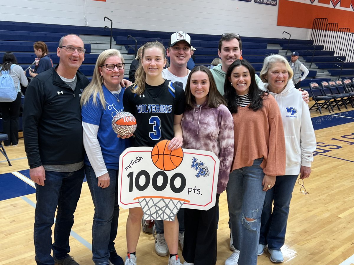 Wolverinegrlsbb's tweet photo. Congrats to Mary Prater for scoring her 1,000th tonight! A special milestone for a special player and person! https://t.co/WXLEn9D9xc