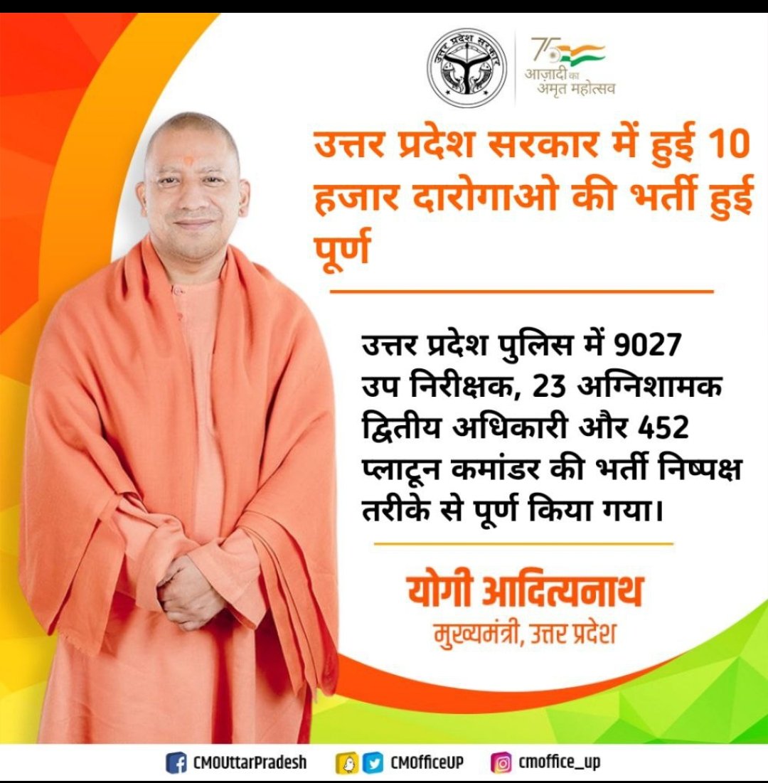 SECRET_GYANI's tweet photo. @CMOfficeUP @myogiadityanath @InvestInUp @_InvestUP उत्तर प्रदेश की सबसे बड़ी दरोगा भर्ती निष्पक्ष एवं पारदर्शिता से समय से पूरी करने के लिए योगी जी एवं भाजपा सरकार का आभार
#THANKS_YOGI_JI_FOR_UPSI9534 https://t.co/WMCf4uJq3M