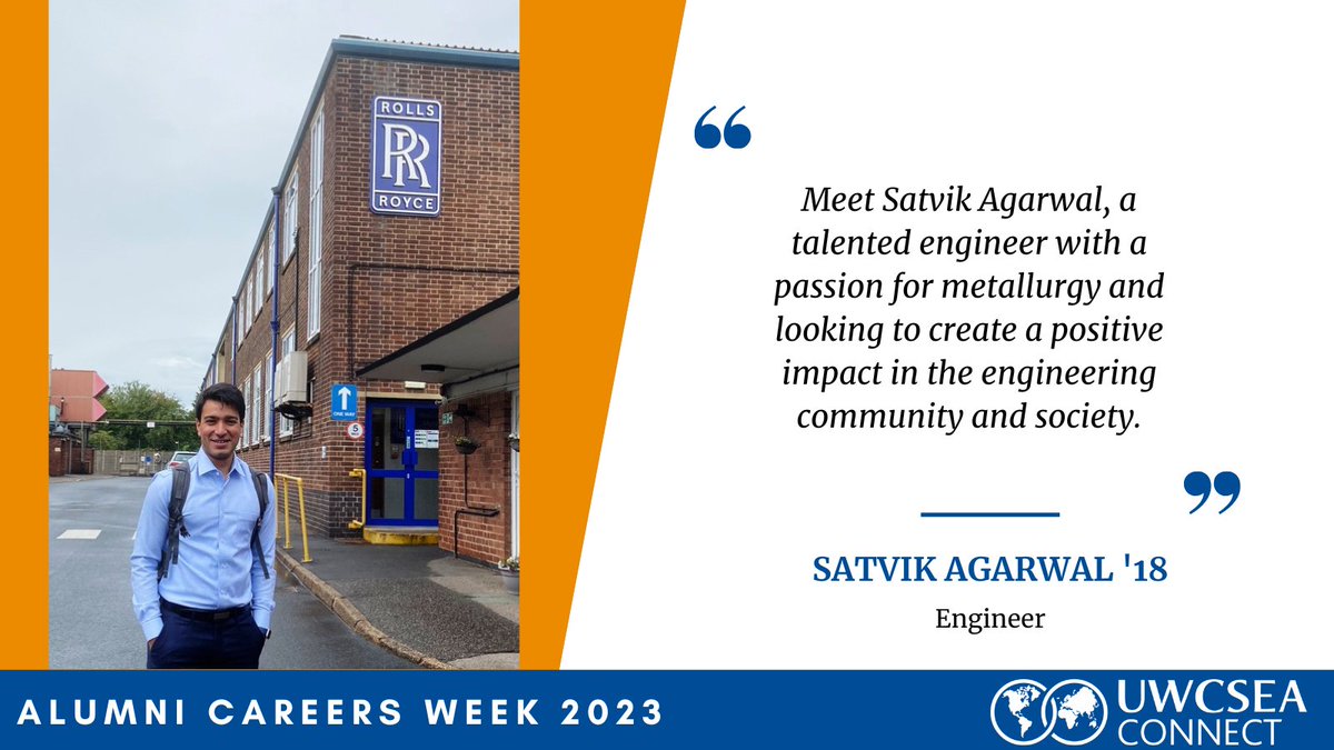 More #UWCSEA East alumni are making their mark post-UWCSEA! Meet Satvik Agarwal '18, a Rolls-Royce material engineer with an educational background from Imperial College London. He shared his journey with students at East Campus.

Share your story here: alumni.uwcsea.edu.sg