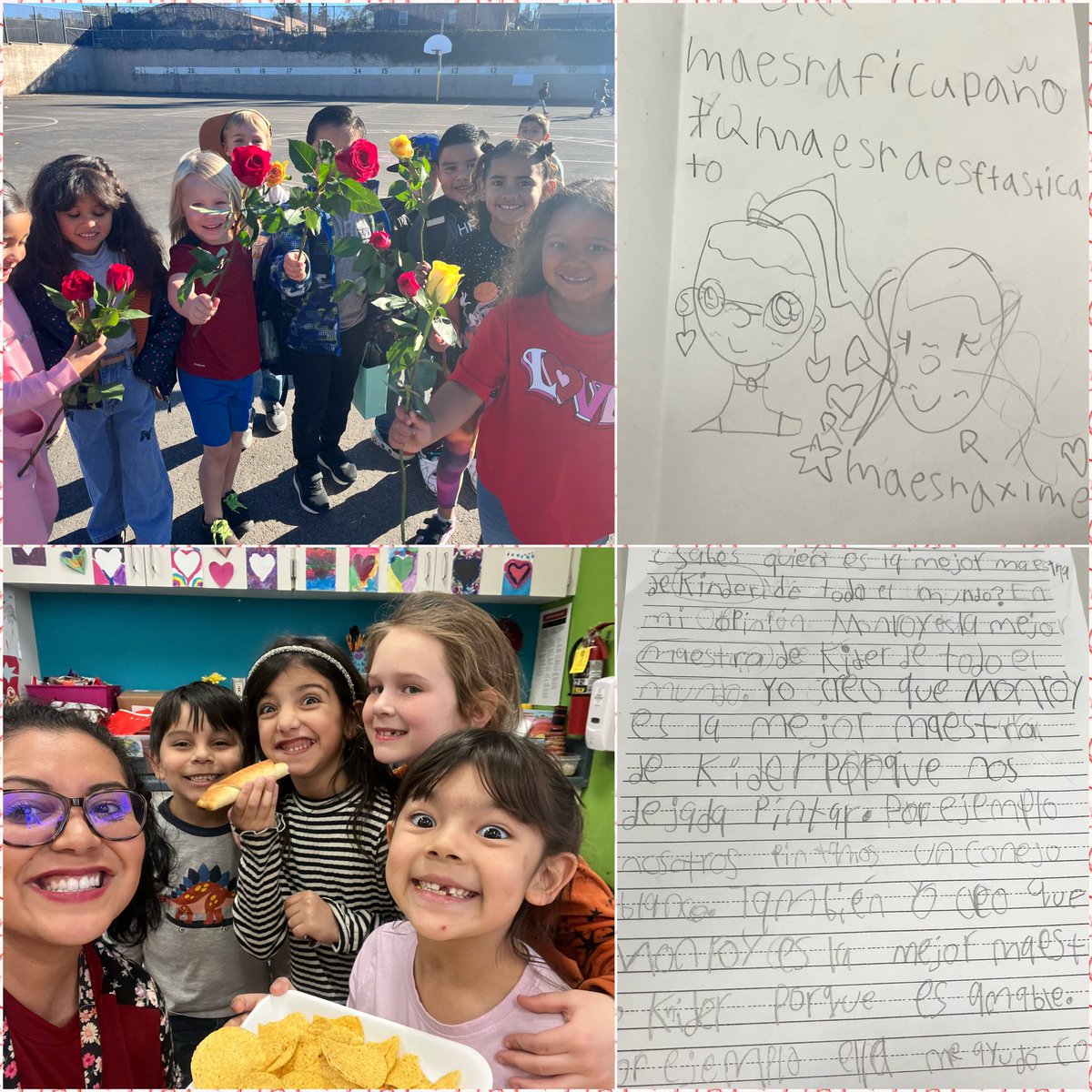 Spent my birthday with my favorite people in the whole world… my students<3 Past & present students surprised me with flowers, nachos, cards,& even an opinion writing piece about me! Love my lobo community! @BosLangAcademy @MtraRamosR @Maestra_VRocha @Danya_BGlobal @NerelWinter