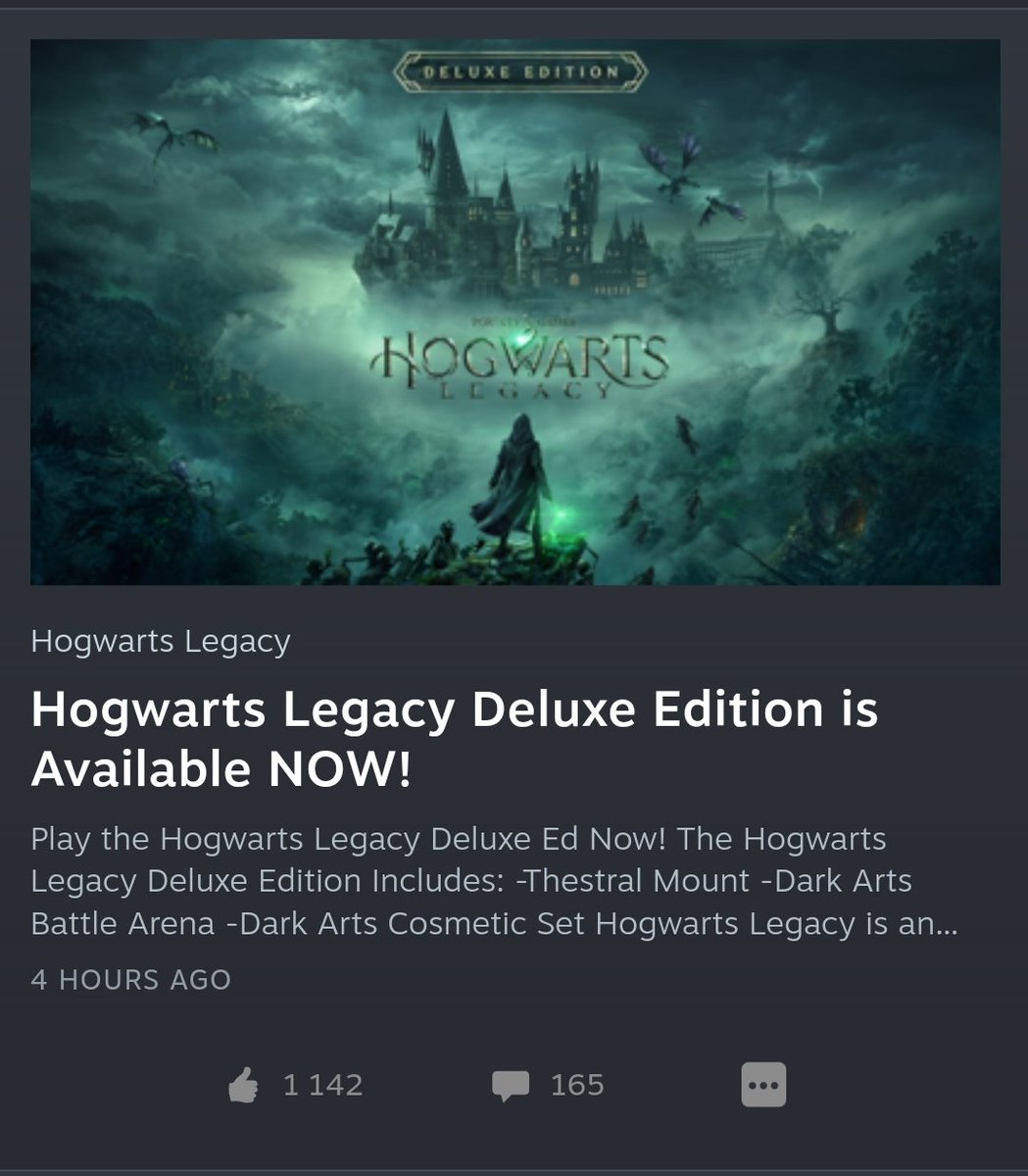 BestofDefSoul's tweet photo. Preordered the deluxe version but I am not able to play it. @Steam why hasn't it been unlocked yet for me????

#harrypotterlegacy #Steam @Steam https://t.co/Xy8SskYFM2
