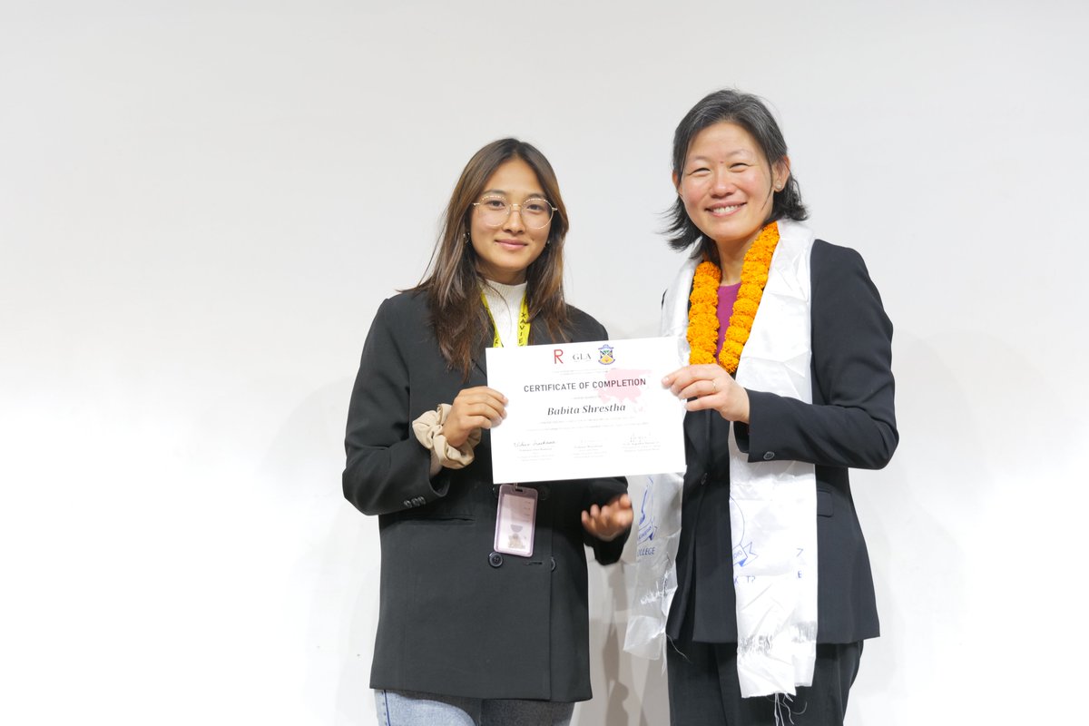SXCMaitighar's tweet photo. Prof. @MiwaYang awarded certificates to @SXCMaitighars/science students who successfully completed a spl course on Civilization Studies designed &amp; delivered by GLA, Ritsumeikan University, #Japan. It started in August 2022 &amp; covered #humanrights #internationalrelations. Congrat! https://t.co/KMen8pUUtR