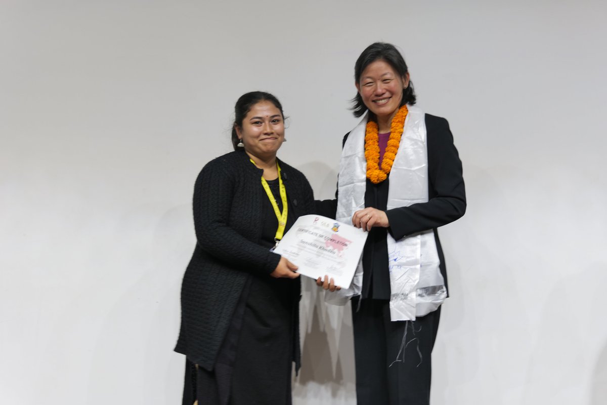SXCMaitighar's tweet photo. Prof. @MiwaYang awarded certificates to @SXCMaitighars/science students who successfully completed a spl course on Civilization Studies designed &amp; delivered by GLA, Ritsumeikan University, #Japan. It started in August 2022 &amp; covered #humanrights #internationalrelations. Congrat! https://t.co/KMen8pUUtR