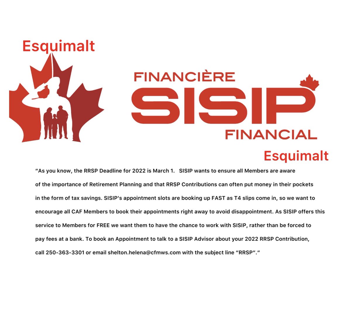RCNintheUSN's tweet image. One of the hidden benefits we enjoy as CAF members is free financial advice and investment planning. #CANFLTPAC sailors take not of this local SISIP announcement and make an appointment.