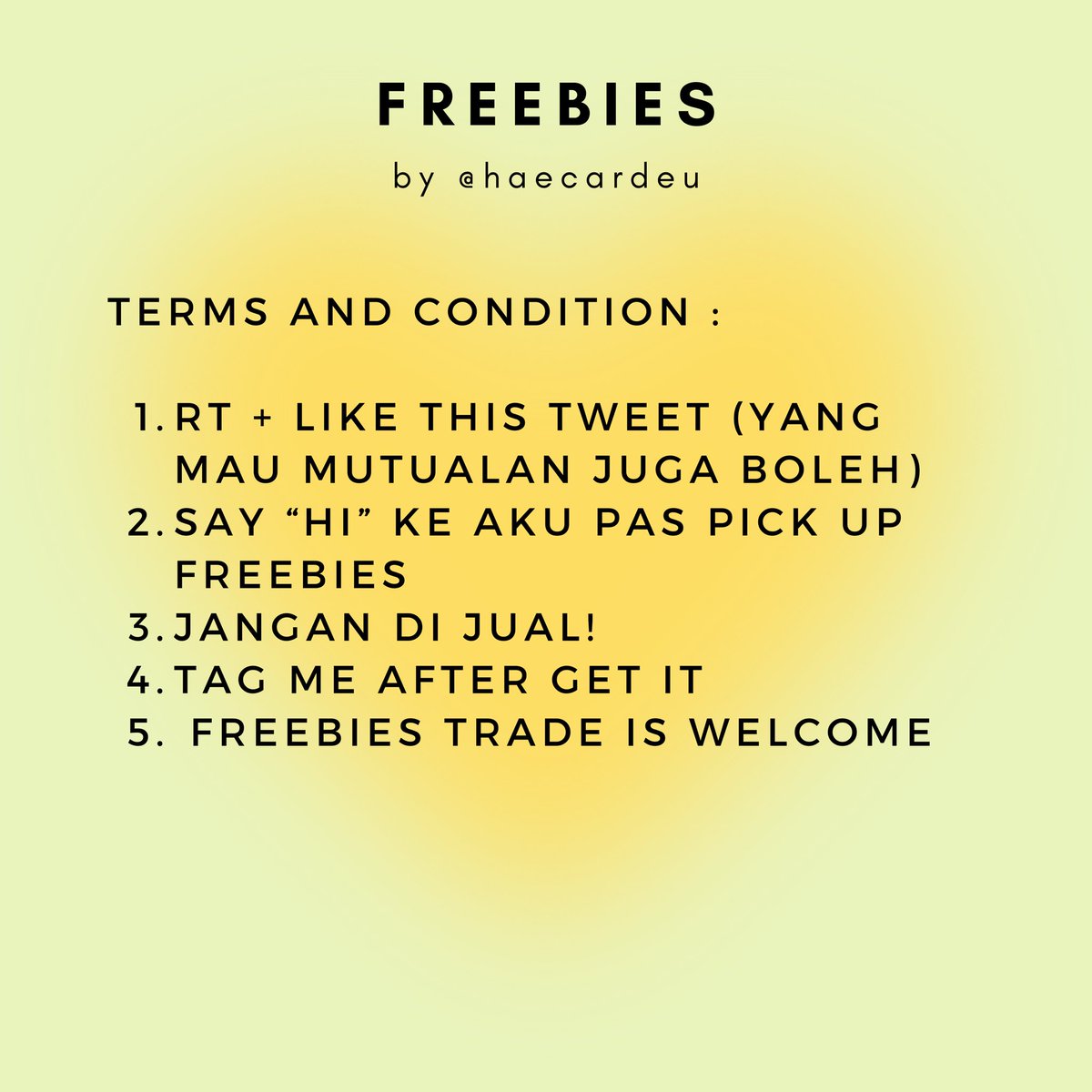 haecardeu's tweet photo. 💛 FREEBIES TDS 2 by @haecardeu 💛

📍 ICE BSD (clue akan di post saat hari h)
🗓️ 4 Maret 2023
⏰ TBA

*Available 50 pcs

#TDS2inJAKARTA https://t.co/a1qDm5sYO6