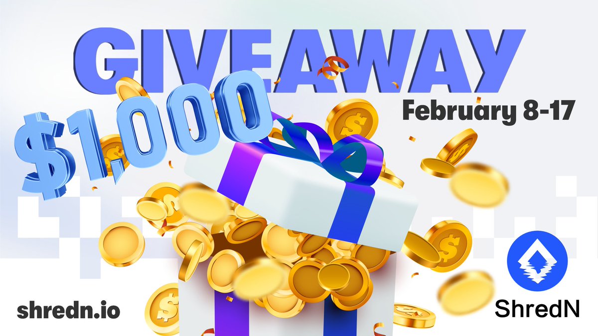🔥#ShredN has organized an exciting Gleam #Giveaway 🎉 for our valued community!🔥

💰 1000 USDT (250 Top Referrals + 250 Random)
⏰ Feb 8 - Feb 17

📍Refer more to earn more 
gleam.io/O9tKq/shredn-1…

$SHRED #SHRED #Giveaway