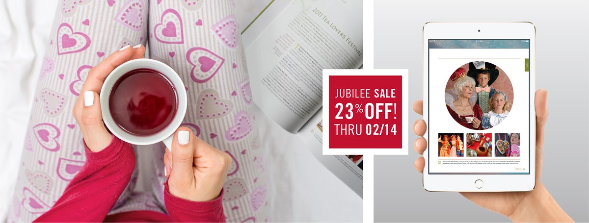 Hey Tea Lovers, as you already know, the upcoming Valentine's Day is also our festival's anniversary. And to celebrate it, we now offer 23% OFF our Digital and Soft Cover books through February 14th, with a code JUBILEE23: bit.ly/JUBILLE23. Cheers! 😀🍵🌈💕