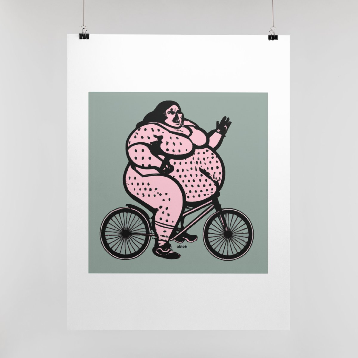 able6art's tweet image. Why did the bicycle fall over? 

Because it was two-tired! 

#cyclinghumor #bicycle #cycling #able6art #bodypositivity 

able6.com/fat-girls-ridi…
