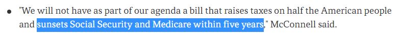 ddale8's tweet photo. Here is what Sen. Rick Scott's "Rescue America" plan says about sunsetting "all" federal legislation every five years. Here's what Mitch McConnell said in rejecting the proposal - that it would sunset Medicare and Social Security, which is what Biden said tonight. https://t.co/ggHZE2WQXi