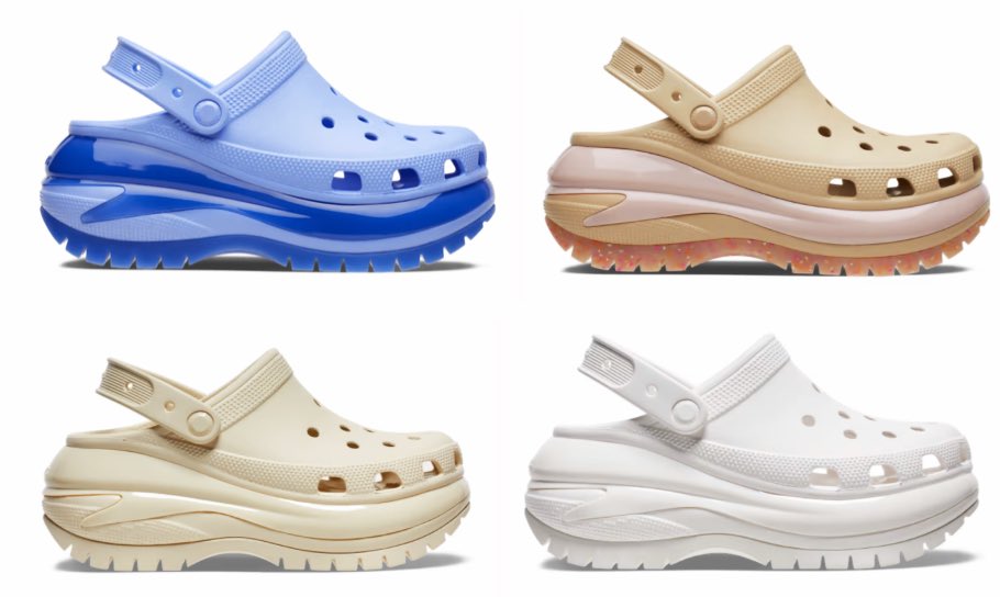 melissahoyer's tweet photo. Love ‘em; Loathe ‘em. Mainstream chunky, clunky, platform #Crocs - the Mega Crush - have landed.
I think my work as a fashion commentator has reached peak plastic & rubber. Although the black *are* doing something for me 🥴🤷🏼♀️ @Crocs #crocs #unquestionablyunsponsored #farshun. https://t.co/4yCrS0VlY7