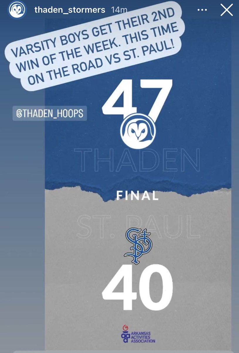 Come support us tomorrow night at home on Sr. Night! #ThadenHoops #FeartheOwl #GoStormers #CStFlyers #TogetherWeFly