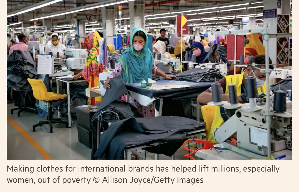Bangladesh exported clothing worth $42.6b last year. The industry helped lift 160m, primarily women, out of poverty. <a href="/FT/">Financial Times</a>

#Ethiopia too can export billions:
*Vast industrial parks
*Large productive labor
*Cheap energy
*Close to markets

<a href="/POTUS/">President Donald J. Trump</a> should reinstate Ethiopia’s #AGOA