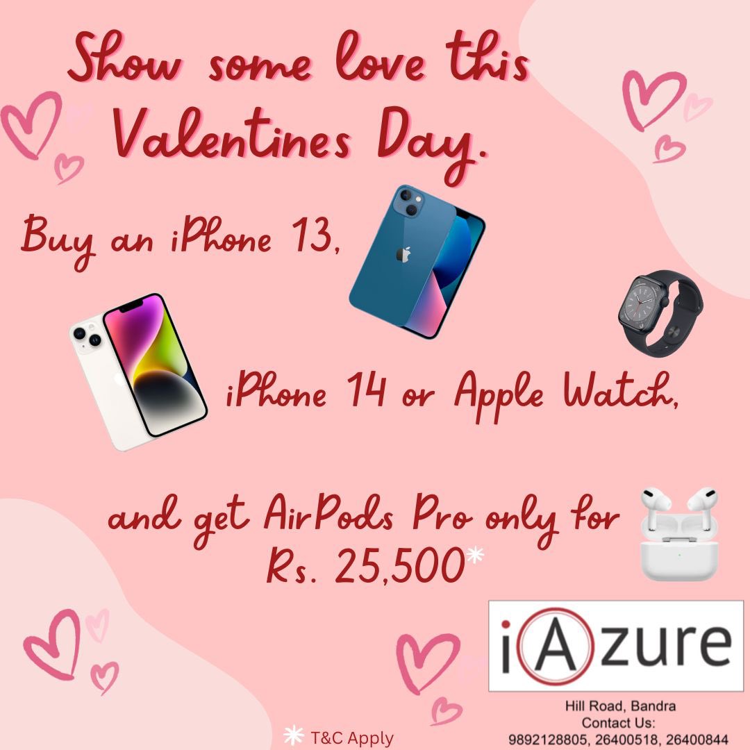 Happy Valentine’s Day ❤️ Lowest price on AirPods Pro!!
Contact 9892128805