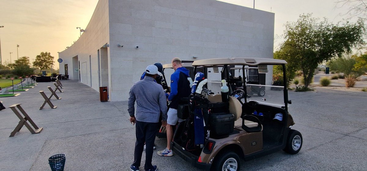 Early morning start <a href="/ecgolfclub/">Education City Golf Club</a> for todays  practice round 
#livingthedream
<a href="/TitleistEurope/">Titleist Europe</a> 
<a href="/Glenmuir1891/">Glenmuir</a> 
<a href="/DRUIDSGOLF/">Druids</a> 
<a href="/stevieggolf/">Stephen Gallacher</a>