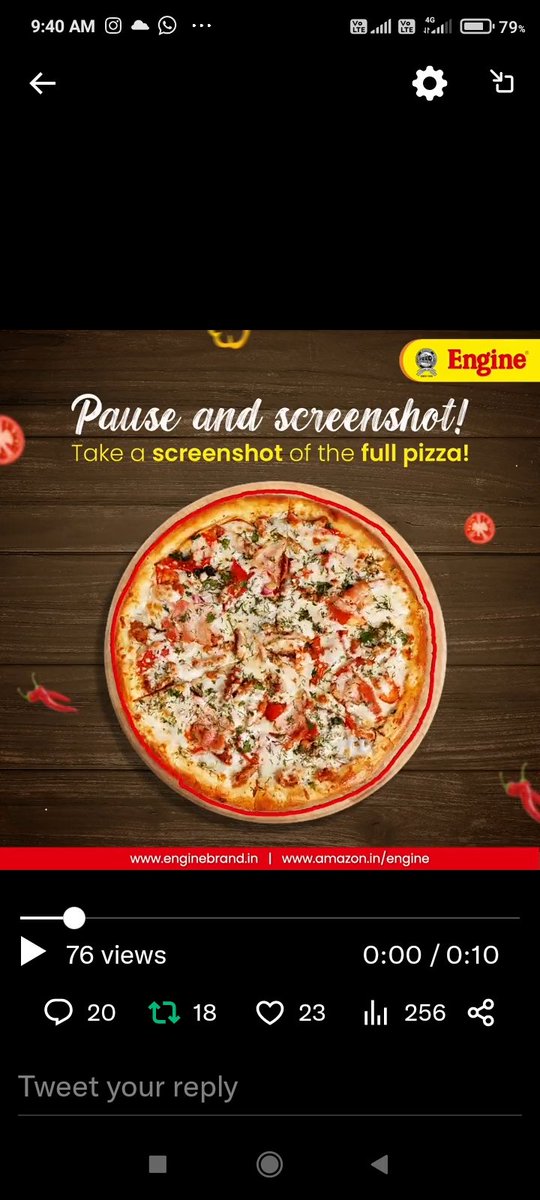 p_pinky777's tweet photo. @EngineBrand_in Here is my Screenshots of Perfect Pizza ๐๐๐๐๐ป
@EngineBrand_in โค
#EngineBrand #PizzaDayContest #PizzaDay #Pizza #StopTheGIF #EngineProducts https://t.co/4CU6ewApnt