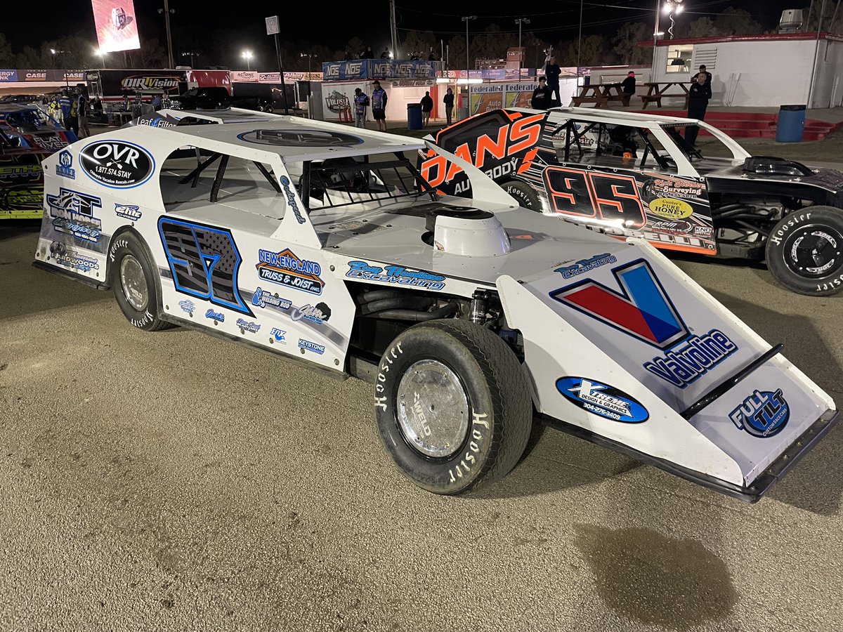 DIRTcarRacing's tweet photo. Checkered: @Thomasracing97 gets his first career gator trophy with the win in Feature #5!

2. Seth Geary
3. Brian Ruhlman 
4. @KenSchrader 
5. Todd Neiheiser https://t.co/Niv1qnDF6V